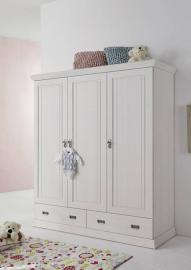 Kleiderschrank Kiefer 170x60x188 weiß lackiert NELLY