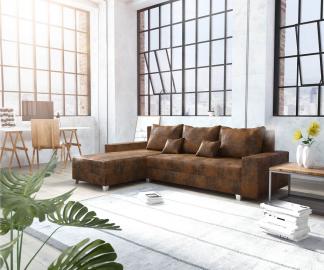 DELIFE Ecksofa Panama Braun Longchair variabel Modulsofa, Ecksofas