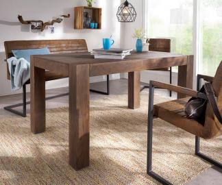 DELIFE Esstisch Indra Akazie Braun 140x90 Beine durchgestossen, Esstische