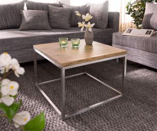 DELIFE Couchtisch Tatius 60x60 cm Akazie Natur Industrial Style, Couchtische
