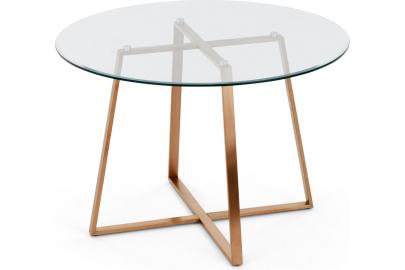 Haku runder Esstisch, Kupfer und Glas - MADE.com