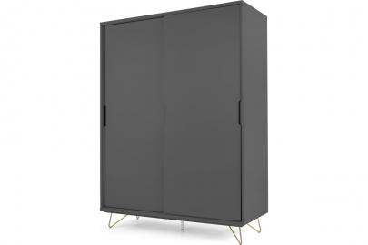 Elona Kleiderschrank mit Schiebetuer, Anthrazit - MADE.com
