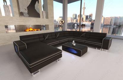 Designer Sofa GREGORY XXL mit LED Beleuchtung