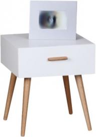 Nachttisch Tekla mit 1 Schublade 40x42 cm weiß