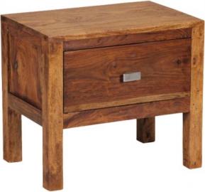 Sheesham Nachttisch Boja Massivholz, mit 1 Schublade 40x30 cm braun