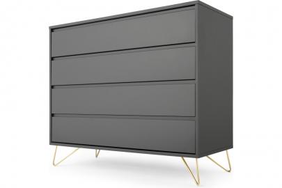 Elona Kommode, Anthrazit und Messing - MADE.com