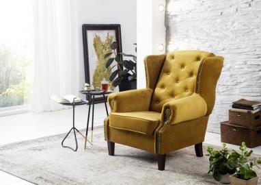 Sessel Chesterfield 102x93x102 ocker OXFORD