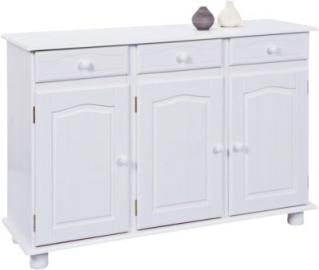 Massivholz Kommode Granny 130x43x87 cm weiß