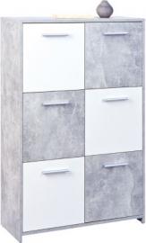 Beton/Weiß Sideboard Chesa 77x30x115 cm weiß/grau
