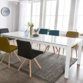 Hochglanz Esstisch ausziehbar 140 - 230 cm weiß