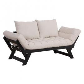 HOMCOM Klappsofa als 2-Sitzer schwarz/weiß