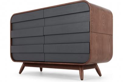 Esme breite Kommode, dunkle Esche und Grau - MADE.com