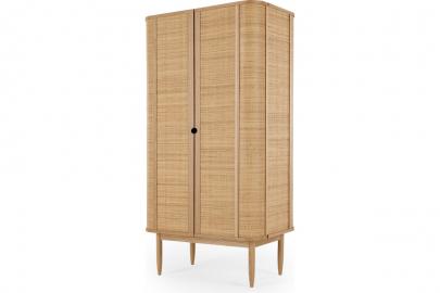 Liana Kleiderschrank, Esche und Rattan - MADE.com