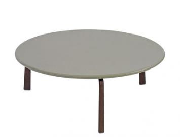 Cross Large Couchtisch / Ø 80 cm - Metall - Emu - Grau,Indisch-Braun