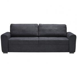 Dreisitzer-Sofa in Anthrazit mit Rückenkissen