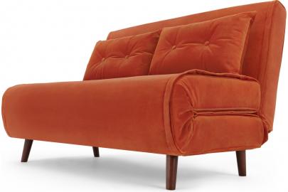 Haru kleines Schlafsofa, Samt in Glutorange - MADE.com