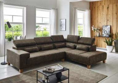 Ecksofa STONE inkl elektr Sitztiefenverstellung von A.Z. Iwaniccy Dunkelbraun