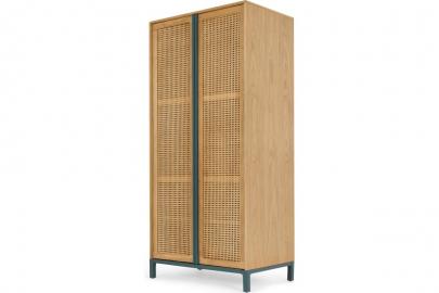 Reema Kleiderschrank, Eiche und Flechtrohr - MADE.com