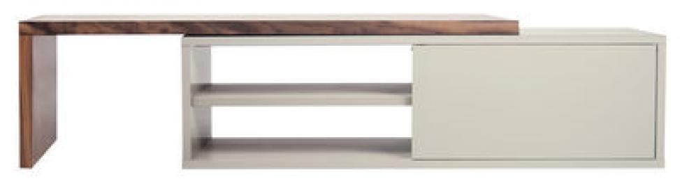 Slide Erweiterbares TV-Möbel / drehbar - L 110 bis 203 cm - POP UP HOME - Grau,Nussbaum