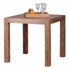 Esstisch Massivholz Akazie 80 cm Esszimmer-Tisch Holztisch Design Küchentisch Landhaus-Stil dunkel-braun