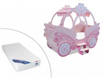 Set Kinderbett PRINZESSIN + Lattenrost + Matratze ZEUS - 90x190cm