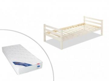 Set Kinderbett Massivholz FINN + Lattenrost + Matratze - 90x190 cm