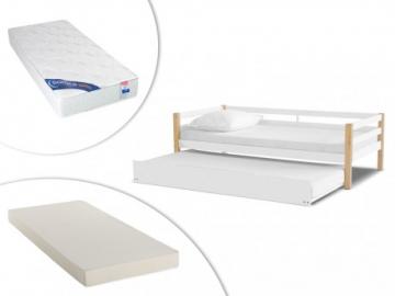 Set Ausziehbett FLOKI + Lattenrost + 2 Matratzen - 2x90x190cm