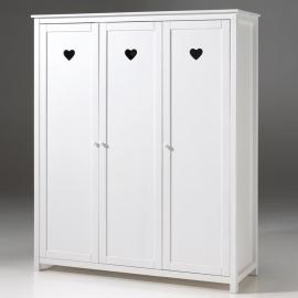 Kleiderschrank 3-trg. ANNECY-12, MDF weiß lackiert, B x H x T ca. 159 x 190,5 x 57 cm