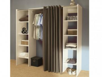 Kleiderschrank Kleiderschranksystem Emeric - Weiß & Taupe