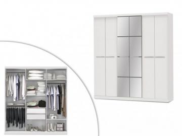 Kleiderschrank Wilhem - 6 Türen - Weiß