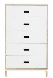 Kabino Kommode / L 74 cm x H 127 cm - 5 Schubladen - Normann Copenhagen - Weiß,Naturesche