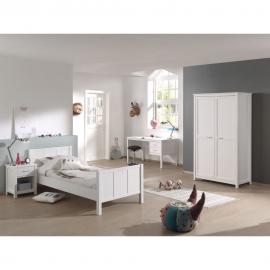 Komplett-Set Jugendzimmer STEINA-12 aus MDF in weiß lackiert mit Bett und Schreibtisch