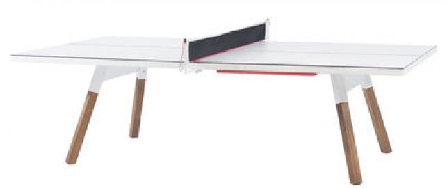 Y&M rechteckiger Tisch / L 274 cm - Tischtennisplatte und Esstisch - RS BARCELONA - Weiß,Holz natur
