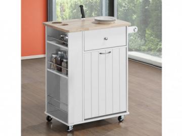 Küchenwagen Servierwagen Holz auf Rollen APERITIVO - 1 Tür & 1 Schublade