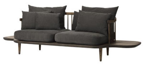FLY Sofa / 2-Sitzer - L 240 cm - And Tradition - Dunkelgrau,Holz dunkel
