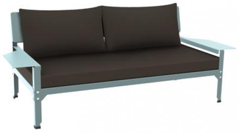 Lounge Hegoa Sofa / L 163 cm - 2-Sitzer - outdoorgeeignet - Matière Grise - Taupe,Blassblau