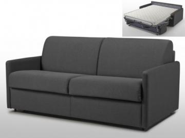 Schlafsofa 3-Sitzer Stoff CALIFE - Grau - Liegefläche: 140 cm - Matratzenhöhe: 14cm