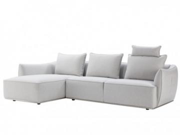 Ecksofa Stoff JESSY - Hellgrau - Ecke Links