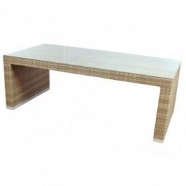 Gartentisch Athen XL - Cappuccino - flaches Polyrattan