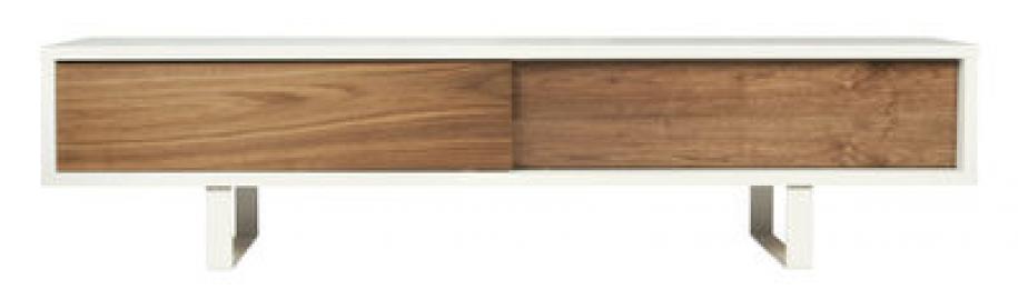 Bridge TV Möbel / L 198 cm - POP UP HOME - Weiß,Nussbaum