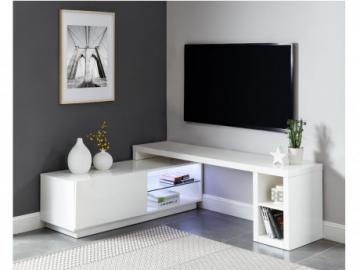TV-Möbel mit LED-Beleuchtung MALORY - 1 Tür & 4 Ablagen - Ausziehbar