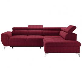 Wohnlandschaft in Rot mit Bettfunktion