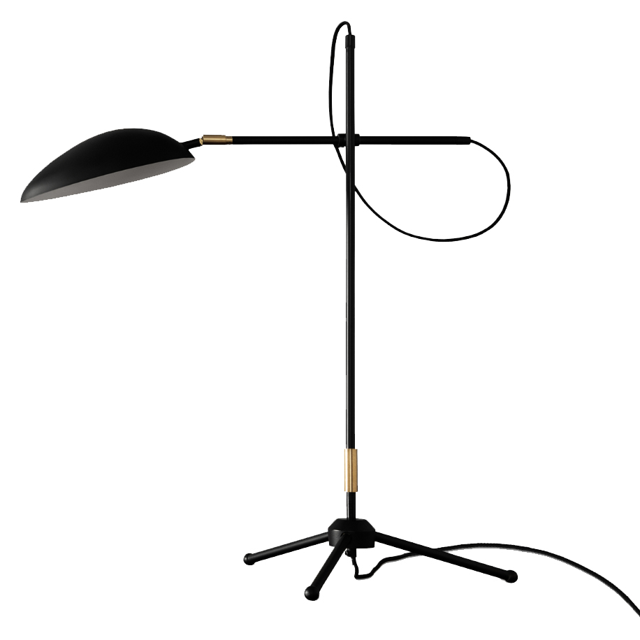 Spoon Tischleuchte matt schwarz, Messing