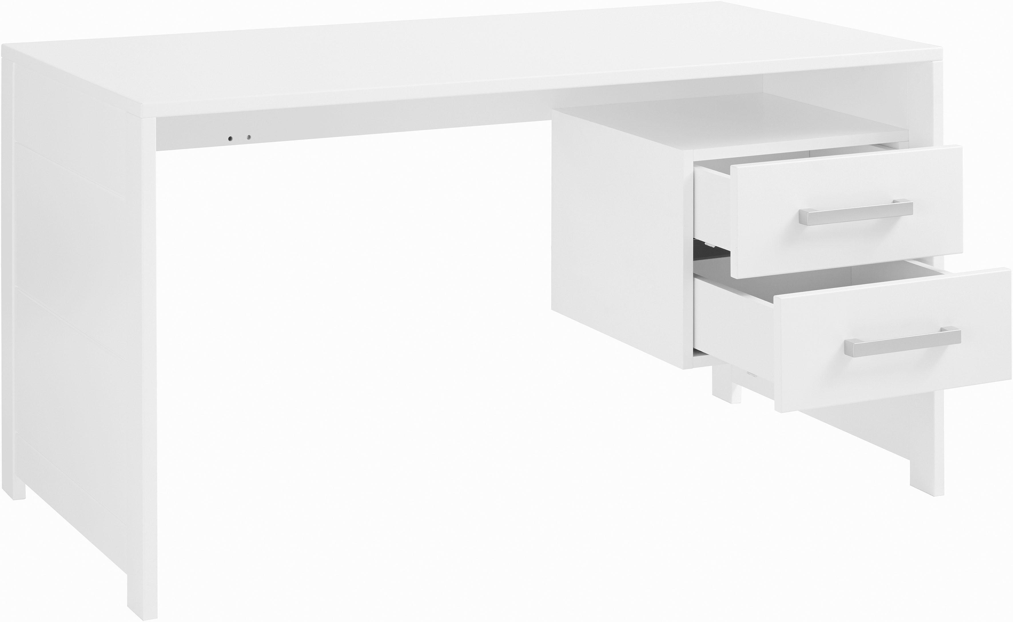 INOSIGN Schreibtisch Style aus schönem weiß/lackiertem Holz mit viel Stauraum Breite 137 cm