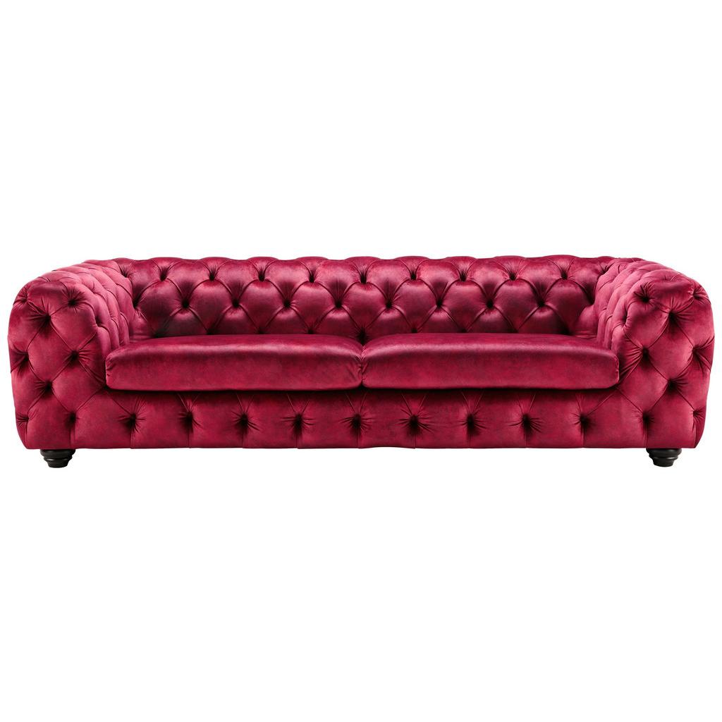 Dreisitzer-Sofa in Pink mit Sitzkissen