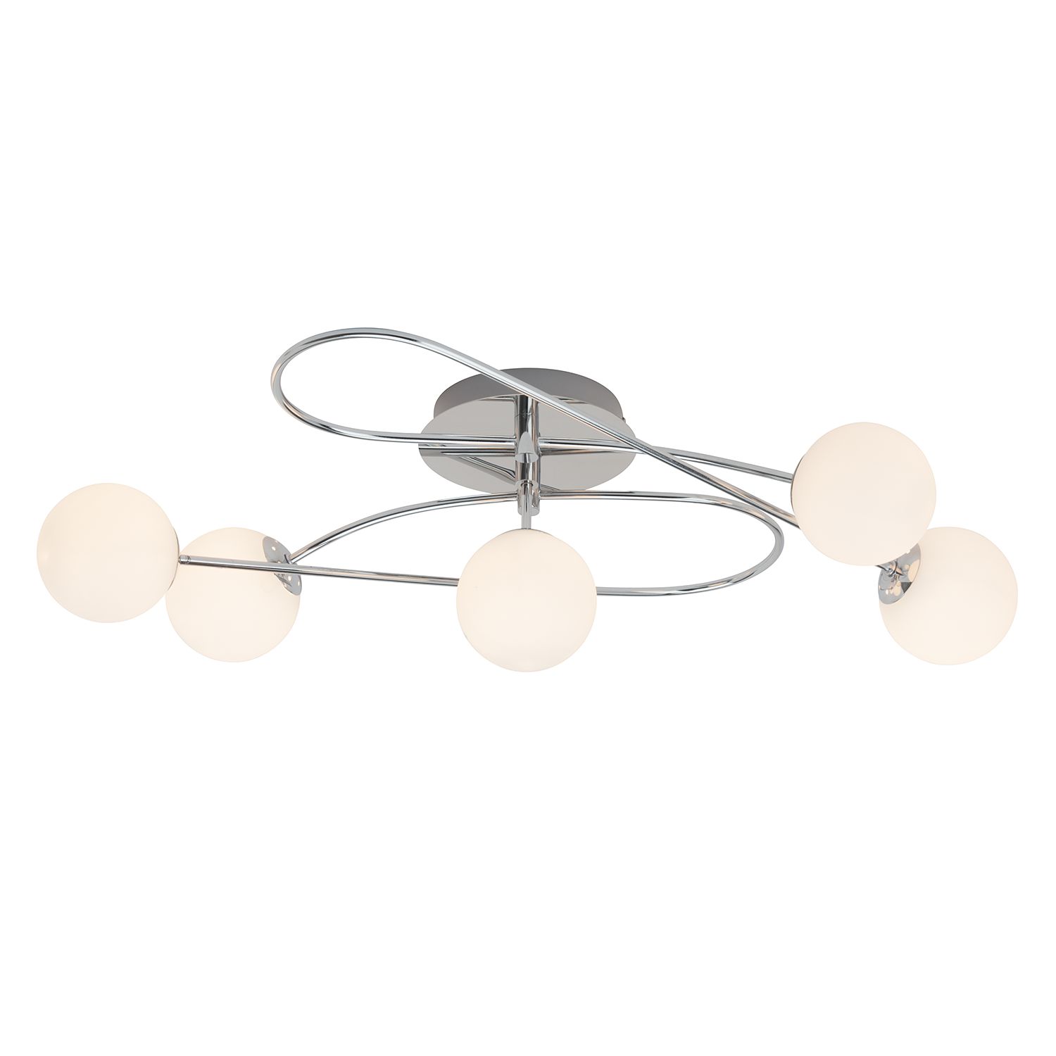 home24 LED-Deckenleuchte Mirella 5-flammig