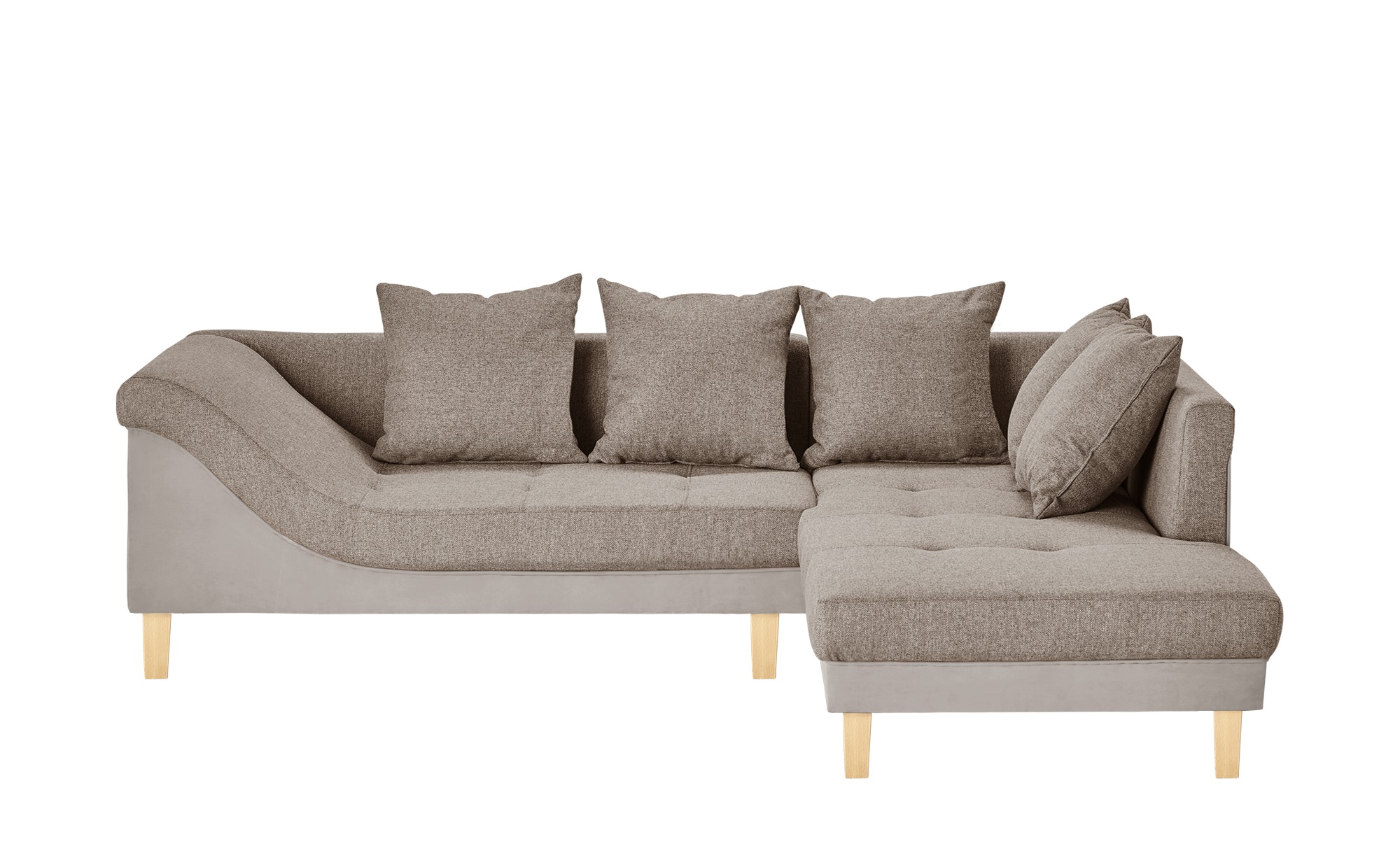 Ecksofa  beige/mocca - Flachgewebe/Webstoff Rita ¦ beige ¦ Maße (cm): H: 86 Polstermöbel > Sofas > Ecksofas - Höffner