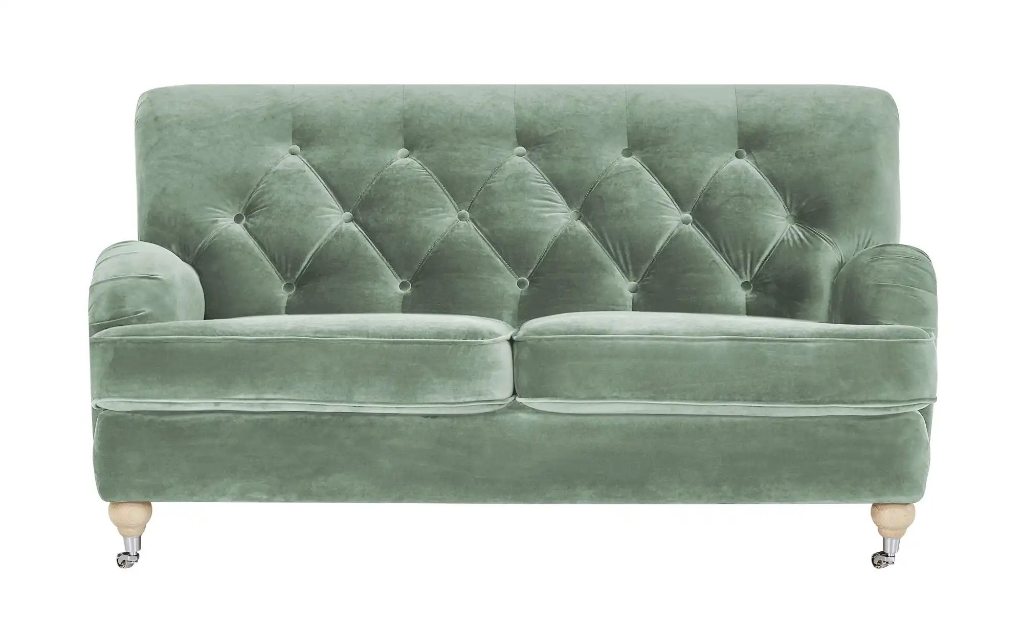 finya Samt Sofa  Silva ¦ grün ¦ Maße (cm): B: 162 H: 87 T: 104 Polstermöbel > Sofas > 2-Sitzer - Höffner